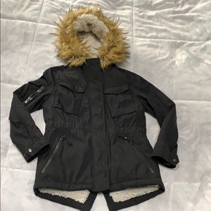 S13 Girls Black Parka Coat 10